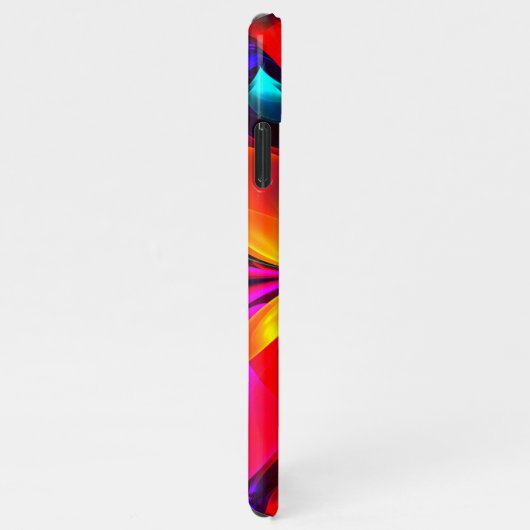 Moderne bloemige Abstracte kunst rood blauw patroo iPhone Hoesje (Rechterkant)