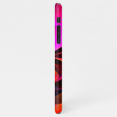 Moderne bloemige Abstracte kunst rood blauw patroo iPhone Hoesje (Linkerkant)