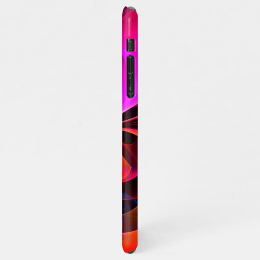 Moderne bloemige Abstracte kunst rood blauw patroo iPhone Hoesje (Linkerkant)