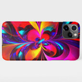 Moderne bloemige Abstracte kunst rood blauw patroo iPhone Hoesje (Achterkant horizontaal)