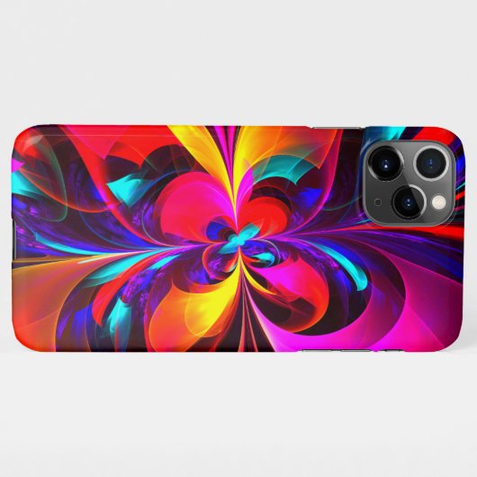 Moderne bloemige Abstracte kunst rood blauw patroo iPhone Hoesje (Achterkant horizontaal)