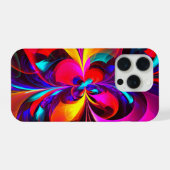 Moderne bloemige Abstracte kunst rood blauw patroo iPhone Hoesje (Achterkant horizontaal)