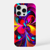 Moderne bloemige Abstracte kunst rood blauw patroo iPhone Hoesje (Achterkant)