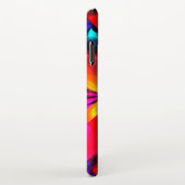 Moderne bloemige Abstracte kunst rood blauw patroo iPhone Hoesje (Rechterkant)