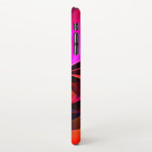 Moderne bloemige Abstracte kunst rood blauw patroo iPhone Hoesje (Linkerkant)