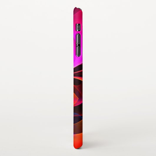 Moderne bloemige Abstracte kunst rood blauw patroo iPhone Hoesje (Linkerkant)