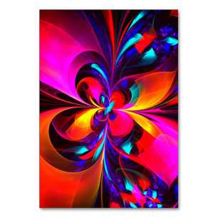 Moderne bloemige Abstracte kunst rood blauw patroo Kaart