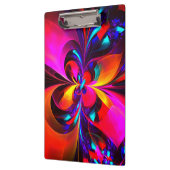 Moderne bloemige Abstracte kunst rood blauw patroo Klembord (Links)