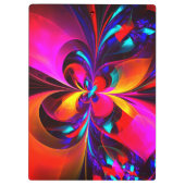 Moderne bloemige Abstracte kunst rood blauw patroo Klembord (Achterkant)