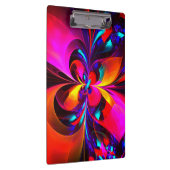 Moderne bloemige Abstracte kunst rood blauw patroo Klembord (Rechts)