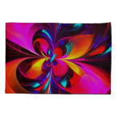 Moderne bloemige Abstracte kunst rood blauw patroo Kussensloop (Achterkant)