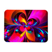 Moderne bloemige Abstracte kunst rood blauw patroo Magneet (Horizontaal)