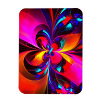 Moderne bloemige Abstracte kunst rood blauw patroo