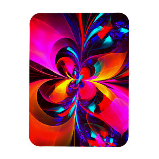 Moderne bloemige Abstracte kunst rood blauw patroo Magneet