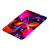 Moderne bloemige Abstracte kunst rood blauw patroo Magneet (Linkerzijde)