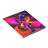 Moderne bloemige Abstracte kunst rood blauw patroo Notitieblok (Schuin)