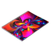 Moderne bloemige Abstracte kunst rood blauw patroo Notitieboek (Linkerzijde)