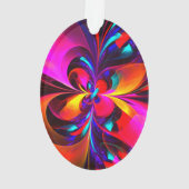 Moderne bloemige Abstracte kunst rood blauw patroo Ornament (achterkant)