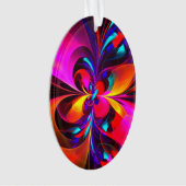 Moderne bloemige Abstracte kunst rood blauw patroo Ornament (voorkant)