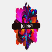 Moderne bloemige Abstracte kunst rood blauw patroo Ornament Kaart (Rechts)