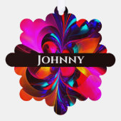 Moderne bloemige Abstracte kunst rood blauw patroo Ornament Kaart (Achterkant)