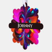 Moderne bloemige Abstracte kunst rood blauw patroo Ornament Kaart (Links)