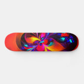Moderne bloemige Abstracte kunst rood blauw patroo Persoonlijk Skateboard (Horizontaal)
