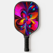 Moderne bloemige Abstracte kunst rood blauw patroo Pickleball Paddle (Voorkant)