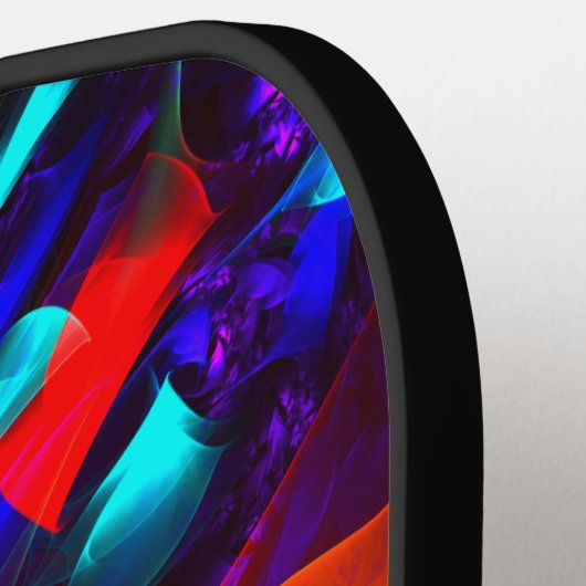 Moderne bloemige Abstracte kunst rood blauw patroo Pickleball Paddle (Links Detail)