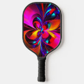 Moderne bloemige Abstracte kunst rood blauw patroo Pickleball Paddle (Achterkant)
