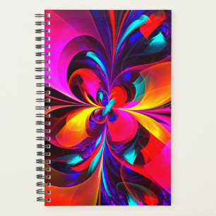 Moderne bloemige Abstracte kunst rood blauw patroo Planner