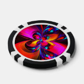 Moderne bloemige Abstracte kunst rood blauw patroo Poker Chips (Enkel)
