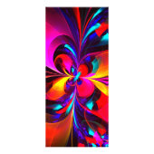 Moderne bloemige Abstracte kunst rood blauw patroo Reclamekaart (Achterkant)