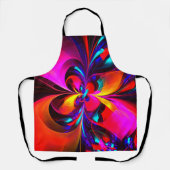 Moderne bloemige Abstracte kunst rood blauw patroo Schort (Voorkant)