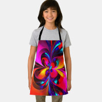 Moderne bloemige Abstracte kunst rood blauw patroo