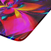 Moderne bloemige Abstracte kunst rood blauw patroo Snijplank (Hoek)