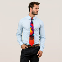Moderne bloemige Abstracte kunst rood blauw patroo
