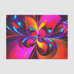 Moderne bloemige Abstracte kunst rood blauw patroo Tissuepapier