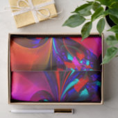 Moderne bloemige Abstracte kunst rood blauw patroo Tissuepapier (Geschenk)