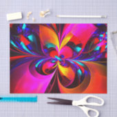 Moderne bloemige Abstracte kunst rood blauw patroo Tissuepapier (Craft)