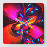 Moderne bloemige Abstracte kunst rood blauw patroo