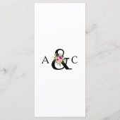 Moderne Bloemige Ampersand Pr Plumroze Perzik & Zw Menu (Achterkant)