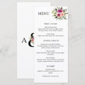 Moderne Bloemige Ampersand Pr Plumroze Perzik & Zw Menu (Voorkant / Achterkant)