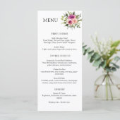 Moderne Bloemige Ampersand Pr Plumroze Perzik & Zw Menu (Staand voorkant)