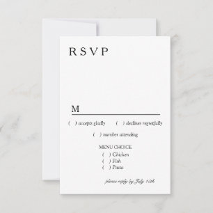 Moderne bloemige ampersand pruimroze RSVP met menu