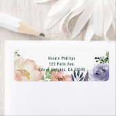 Moderne Bloemige Aquarel Bruidsfeest Uitnodiging Etiket (Insitu)