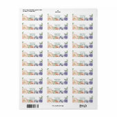 Moderne Bloemige Aquarel Bruidsfeest Uitnodiging Etiket (Full Sheet)