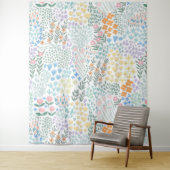 Moderne bloemige baby in bloei baby shower wandkleed (In situ)