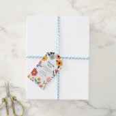 Moderne bloemige baby shower favor cadeaulabel (Met Touw)
