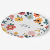 Moderne bloemige babyshower papieren bordje (Gekanteld)